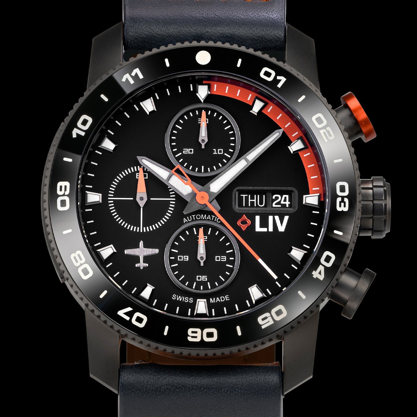 P-51 Titan Chrono Schwarz / Orange