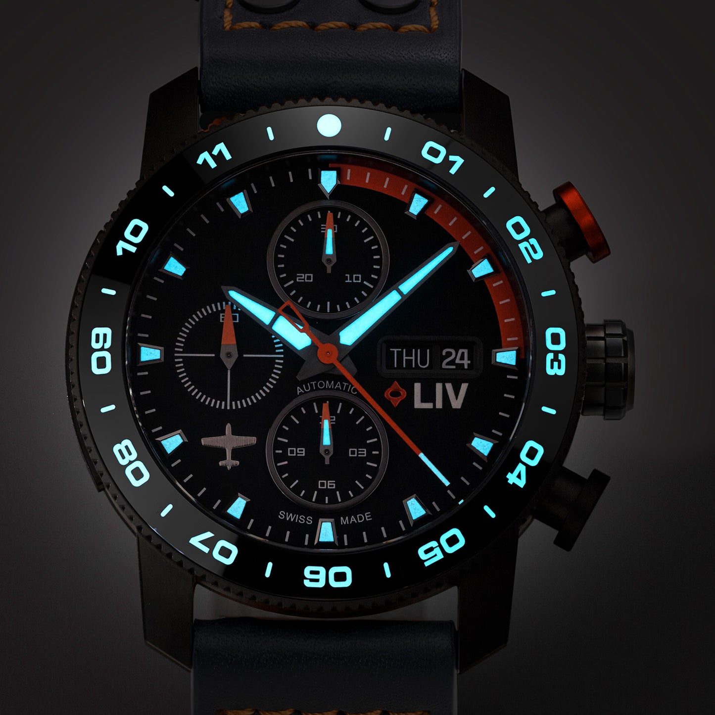 P-51 Titan Chrono Schwarz / Orange