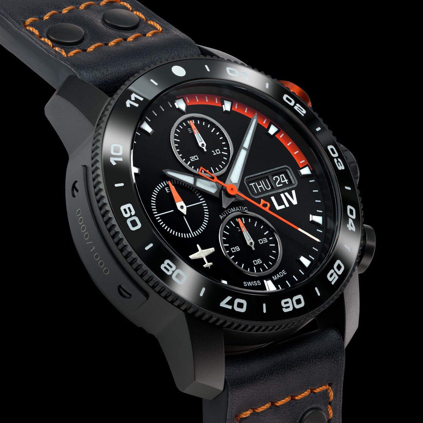 P-51 Titan Chrono Schwarz / Orange