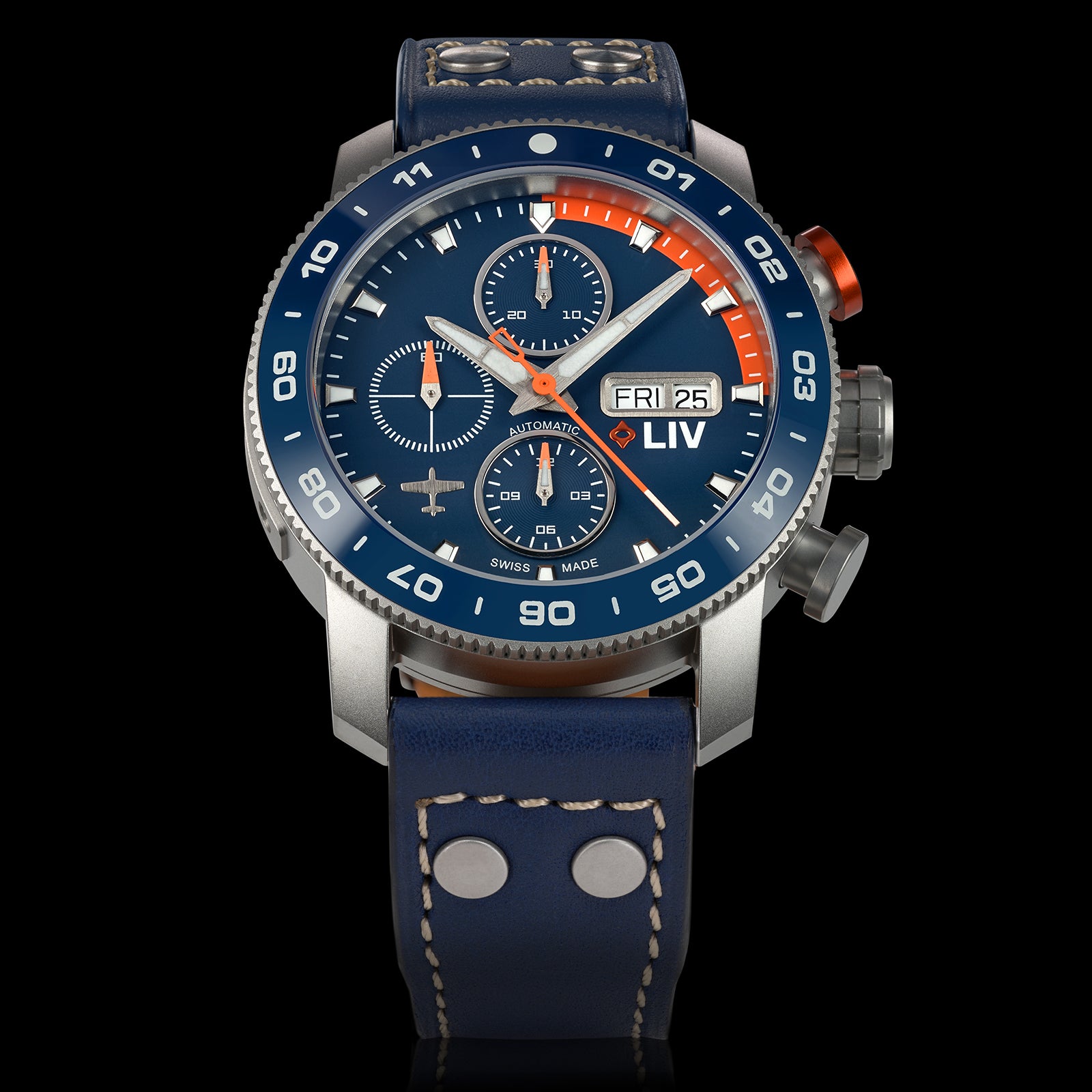 pdpc21 プッチオ・ディ・ピエロ カフリンクス シルバー925 スカイブルー P-51 Petie Big Pilot 2nd Titanium Automatic Chronograph – LIV