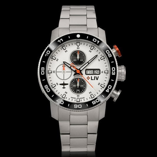 NEW! P-51 Big Pilot Full Lume 2.0 on Titanium Bracelet