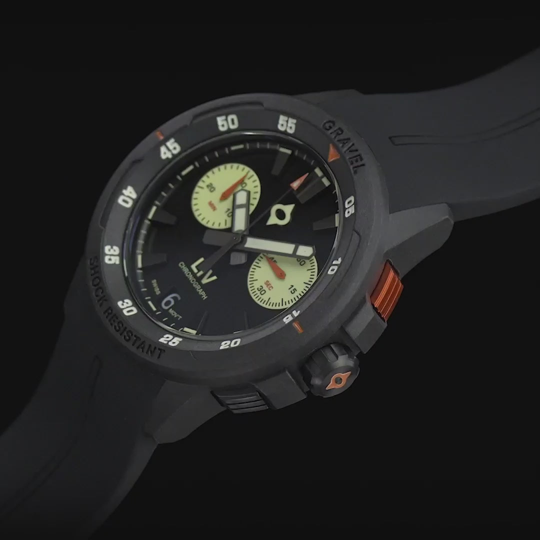 GRAVEL 002 NIGHT VISION CHRONO – LIV Swiss Watches