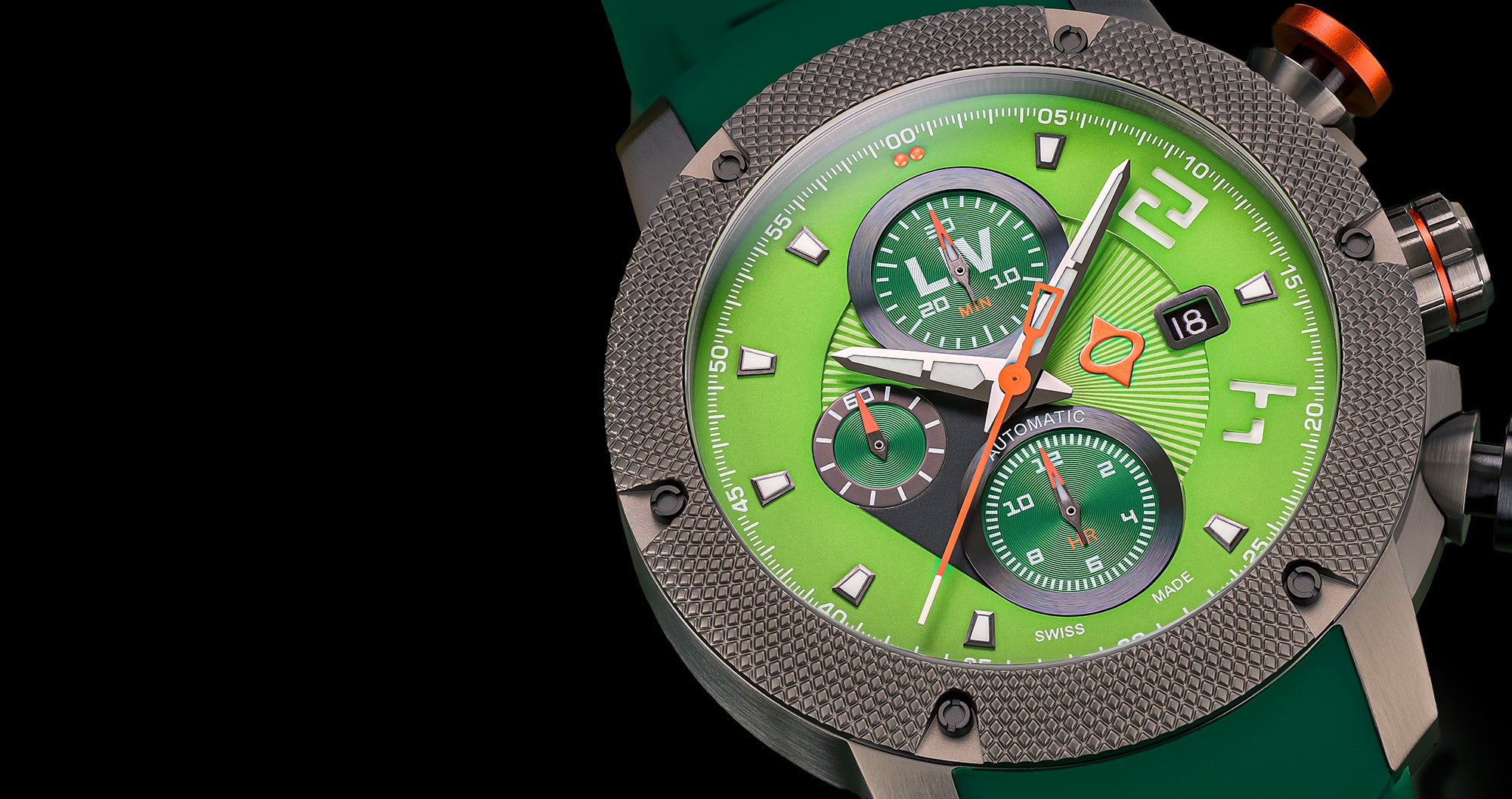 LIV GX-AC Green Kermit Swiss Automatic Chronograph – LIV Swiss Watches