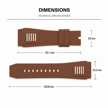 SRB550 Brown Custom Silicone Strap | 23mm