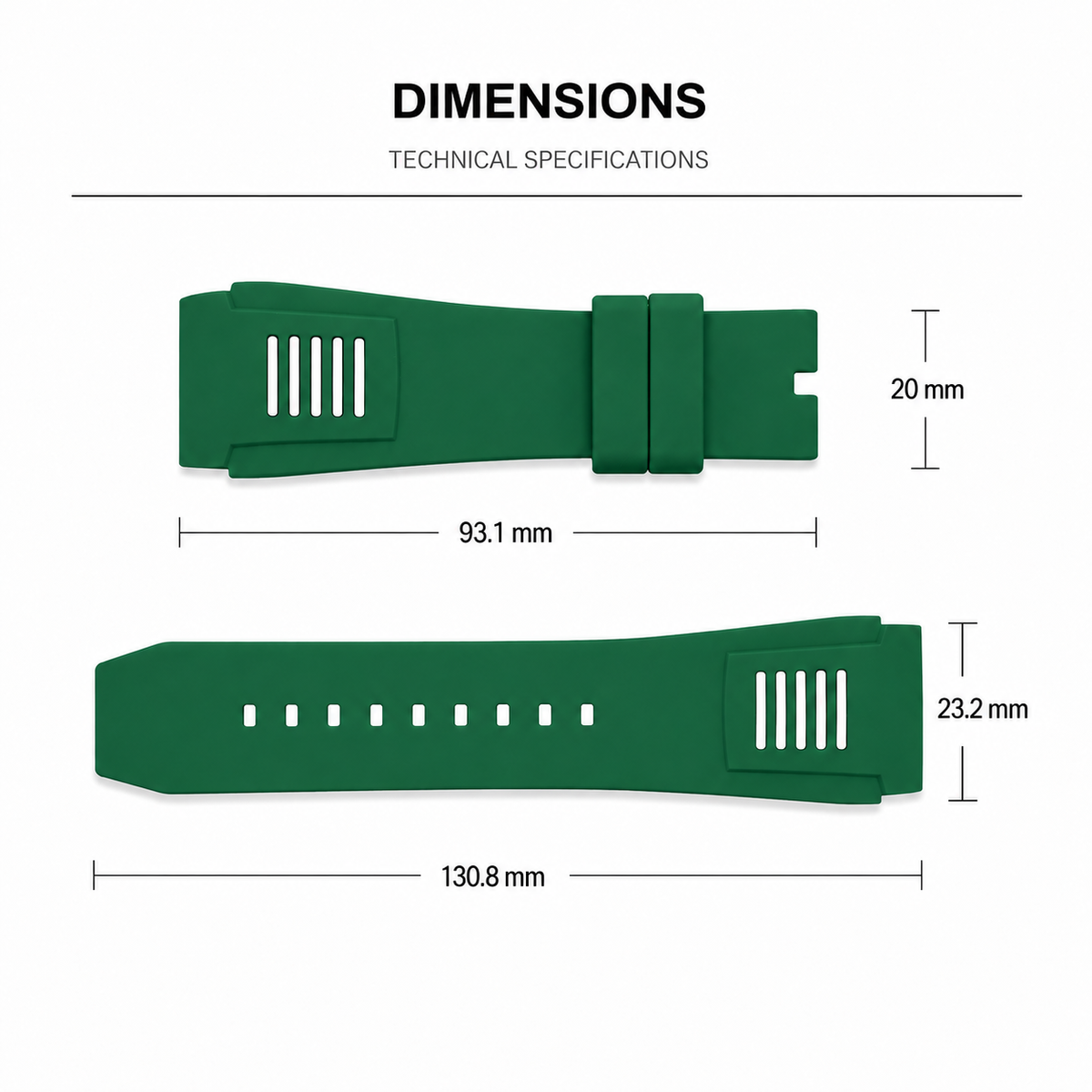 Form-fit Silicone | Green/White| 23mm