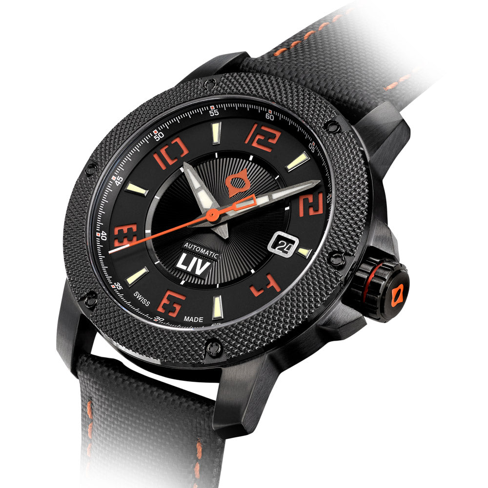 Shop LIV GX1-A Signature Orange Swiss Made Automatic Watch