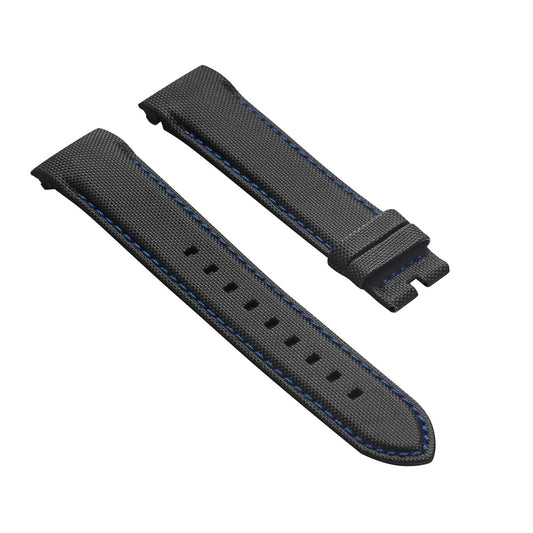 Blue Stitch Form-fit Black Canvas | 22mm