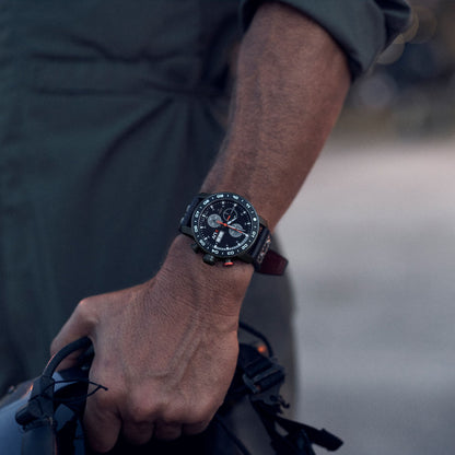 Shop LIV P-51 Titanium Black & Orange Swiss Made Automatic Chrono Watch –  LIV Swiss Watches